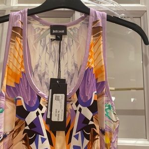Italian dress Just Cavalli. Made in Tunisia. Size 42. Stretchy. Never worn